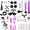 Qoosea Set Bondage 26 Pezzi, Sex Toys SM Bondage Kit Plug Anale Butt Plug Set Perfetto per I Principianti e Gli Esperti,Giocattoli Sessuali in Pelle Fetish con Manette Caviglia Maschera per Coppie