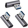 LANMINGLEL Adattatore USB 3.1 10Gbps 90 Gradi Maschio a Tipo C Femminile - Trasferimento Dati OTG per Tablet Portatile - 3 Pack (Argento)