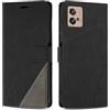 SONWO Cover per Moto G32, Flip Caso in PU Pelle Case Cover Custodia con Slot per Schede e Supporto Stand per Moto G32, Nero