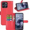 Fertuo Cover per Motorola Moto G86, Custodia Portafoglio Cover a Libro in Pelle Flip Case Sottile con Silicone Bumper, Fibbia Magnetica, Porta Carte e Kickstand, Rosso