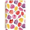 Mlife Raccoglitore Ad Anelli Notebook A5, Blocco Note A Spirale - 160 Pagine, Carta Resistente All'inchiostro Da 100 G/M², Taccuino Con Copertina Rigida E Tasche, Elastico Per Diario (Tulipani)