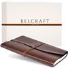 Belcraft Tivoli Liscio A4 Diario in Pelle riciclata, Realizzato a mano da Artigiani Toscani, Include Scatola Regalo, A4 (21x30 cm) Marrone