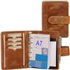 ALMADIH Agenda in vera pelle A7 Portadocumenti Calendario 2025 Marrone Cartella Portablocco Organizer Porta Documenti Conferenza Anelli con Block Notes Organizzatore Carpetta (TP-A7-BD)