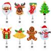 NACHLYNN 8 Pezzi di Bobine per Badge in Feltro di Natale, Carino Porta Badge Retrattile con Clip per Infermieri, Dottori, Badge ID, Schede Nome, Insegnanti, Studenti, Lavoratori d'Ufficio, Regali