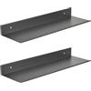 DecorDwell Mensola da Parete 40 cm, Mensola da Muro Doccia Metallo 2 Pezzi, Libreria a Parete Sospesa, Mensole da Muro per Libri, Barattoli di Spezie, DVD, Bagno, Cucina, Soggiorno (Grigio scuro)