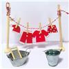 RTUOHUIN Set di 16 stendibiancheria con Gnomo in Miniatura, Accessori per Porta Gnomo, Accessori per Natale, con Gancio/Vestiti, Secchio, grattugia, cameretta dei Bambini, Decorazione per Natale