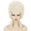 karlery Parrucca riccia bionda bianca corta donna parrucca costume coloniale regina
