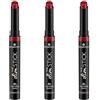 Essence The Slim Stick, rossetto, n. 107, rosso, di lunga durata, nutriente, risultato espresso, colori intensi, opachi, vegani, senza profumo, senza alcool, senza parabeni, confezione da 3 (3 x 1,7 g