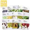 The Face Shop Facial Mask Sheets (15 Treatments), Real Nature Full Face Masks Peel Off Disposable Sheet (Pack of 15), Anti Aging Firming Moisturizing Essence