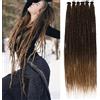 Samtress Dreadlock Extension 24 pollici sottili 0,6 cm di larghezza estensioni sintetiche Loc capelli all'uncinetto 20 ciocche su un lato Ombre Bionda Dreads Reggae Uncinetto Trecce estensioni dei