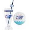 Cinereplicas Stranger Things - Scoops Ahoy Milkshake in vetro e cannuccia in metallo, licenza ufficiale