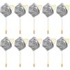 PATIKIL Bottoniere di Rose, 10pz Bottoniere Sposo Matrimonio Tasca Fiore Realizzato a Mano Spilla Revers Boutonniere per Uomini Matrimonio Cerimonia Festa Ballo, Grigio