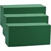 Bhina Set da 3 Schiuma Floreale Umida 22 x 11 x 8 cm Blocchi in Schiuma per Fiori Floreale Spugna Floreale Mattoni in Schiuma Bagnata per Fioristi, Artigianato, Composizioni Floreali Fresche, Verde