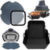 Bafiwu 4 accessori per friggitrice ad aria per Ninja Crispi | Compatibile con Ninja Crispy FN101 Air Fryer, stampo in silicone antiaderente + paraspruzzi + sottobicchiere
