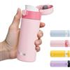 Exllena Borraccia Termica Piccola 220ml - Bevi con Una Sola Mano - Mini Borraccia Termica da Borsetta, 100% A Tenuta Stagna, Portatile per Viaggio, Ufficio, Auto e Scuola(Rosa/Fucsia)