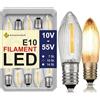 Schuerzenfabrik 10 candele a punta E10 LED universali di ricambio da 10 Volt fino a 55 Volt 0,2 W 2200 K per catena di luci e arco in robusta scatola di plastica