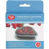 Tala 2 mini teglie antiaderenti a forma di cuore con base fissa, distribuzione uniforme del calore, facile rilascio degli alimenti, lavabili in lavastoviglie e freezer, confezione da 2