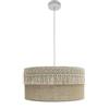 PRENDELUZ Ciondolo luce 2xe27 bianco con passamaneria, dimensioni Regx50x50 cm, ideale per decorare e illuminare gli spazi della casa.