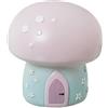 DRW Lampada da tavolo a fungo in poliresina blu, bianco e grigio 17x17x17 cm