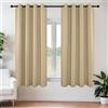 Joydeco Set di 2 tende oscuranti lunghe 160 cm, a isolamento termico, 2 pezzi, oscuranti, con occhielli, per finestre di camera da letto e soggiorno (larghezza 107 cm x lunghezza 160 cm, beige)