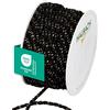 Halbach Seidenbänder Cordoncino bicolore di alta qualità, larghezza 4 mm, lunghezza 25 m, prodotto in Germania e certificato Öko-Tex, cordoncino in raso scintillante in acetato, colore: nero/oro
