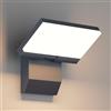 K-Bright 24W LED applique, Pannello ruotabile a 180°, lampada da Parete Bianco caldo 3000K, Impermeabile IP65 esterno applique per Terrazza Corridoio Giardini, Antipioggia Antracite