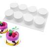 XiaoShenLu stampi silicone 3d dolci per Bigné, Pudding e Cubi di Ghiaccio, 8 Fori Forma di Cilindro