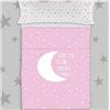 Cotton ARTean Set di Lenzuola per Bambini/Giovani Moon Pink Letto 90 x 190/200. 100% Cotone.