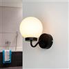 Licht-Erlebnisse Applique da bagno - Art Nouveau Lampada da bagno - Lampada da parete nera E14 - Sfera di vetro - Applique bagno IP44 - con interruttore - Lampada da parete