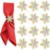 ACTOYS Portatovaglioli Natalizi, Porta Tovaglioli Natale, Ferma Tovaglioli Natalizi, Anelli di Porta Tovagliolo, Portatovaglioli, Addobbi Tavola Natalizia, Capodanno (Foglie Oro, S)