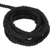 QUARKZMAN Corda Intrecciata in Poliestere 5m, 6mm 3 Strati Cordino Decorativo Ritorto Flessibile Brillante per Tenda Artigianato Regalo Borsa Decorazioni Natalizie, Nero - 5ft