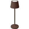 SHOT BOTLIGHTING EMMA MINI Lampada da Tavolo LED Ricaricabile con Touch Dimmer|Autonomia 48h|Ricarica USB con Basetta |IP54 per Interni ed Esterni|Design Originale in Alluminio (CORTEN)