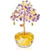 VLYX Albero della Vita in Quarzo Rosa, albero della fortuna fatto a mano, decorazione casa & ufficio, regalo energia positiva