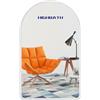 HIGHBATH 50 x 70 cm grande specchio ad arco bianco spazzolato cornice specchio da parete in metallo HD vetro specchi da parete per trucco bagno soggiorno