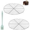 YUNXCNA Raffreddatore per Torte, 2 Pezzi Scomparto per Torte Rotonde in Acciai Inossidabili, 32 cm Rete di Panificazione Circolare, Griglia di Raffreddamento Rotonda, per Cottura, Raffreddamento, Drenaggio
