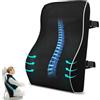 Ziyonix Cuscino Lombare Ergonomico, Cuscino di Supporto Lombare in Memory Foam Cuscino Lombare Sedia Ufficio con Doppie Cinghie Regolabili per casa Ufficio Auto Viaggio