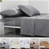COTTON ARTean Set di lenzuola 90 x 190/200 in raso di cotone egiziano 300 fili LEUNA grigio 3 pezzi: lenzuolo superiore, 1 federa, lenzuolo di sotto regolabile