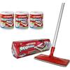 SUPERFIVE Ecoduster, Cattura Polvere, Piattina in VelcroGomma, Testa Snodabile 360°, Manico di Alluminio con Panni Cattura Polvere Inclusi (Ecoduster Kit + Ricariche)