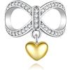 LES FOLIES DI PAOLA GRIECO Charm Infinito Amicizia Amore Cuore Oro ciondolo pendente in argento 925 - Les Folies per Pandora