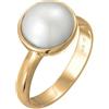 Nenalina Anello da donna con perla di mabe bianca (10 mm), realizzato a mano, in argento sterling 925, colore oro, misura anello 52-60, 0606350623