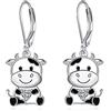 Fryneauy Orecchini a forma di fiore e adorabili animali in argento Sterling 925, regalo di gioielli per le donne DE1, Argento sterling, Nessuna pietra preziosa