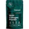 Intenson Multi Collagen in Polvere, Puro, 5 Tipi (I, II, III, V, X), 420 g | Senza Aromi, 10 000 mg per Porzione, Peptidi di Collagene Idrolizzati, per Pelle, Capelli, Unghie, Ossa e Articolazioni