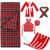 SSIMIDAPT 8 Pezzi Accessori Elfo di Natale, Accessori per Bambole Elfo Natale, Inclusi Sacco a Pelo, Accappatoio, Occhiali, Amaca, Grembiule, Sciarpa, Cappello, Cuscino