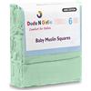 DUDU N GIRLIE Neonati Essentials - Panni quadrati in mussola per bambini, 100% cotone, morbidi e assorbenti, extra large, 70 x 70 cm (confezione da 6, menta)