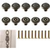 MSLSOZ Pomelli per armadietti in bronzo antico, tiranti vintage, 2 combinazioni di modelli, accessori per armadio, confezione da 10