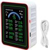 Eujgoov Rilevatore Qualità Aria 18 in 1 per CO2 TVOC HCHO PM2.5 PM10 Temperatura Umidità Display LCD Batteria Casa