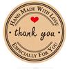 BOLDPIN 3,7 cm Handmade with Love120PCS Small Business Etichette Buste, Love Heart Baking Kraft, Thank You for Your Order Adesivi Sigillanti Decorazione per Business, Just for You Adesivi (Grazie)