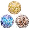 QUARKZMAN 3 Pz Palle Decorative in Vetro 6 cm Sfere Centrotavola in Vetro a Mosaico per Ciotole Vasi Tavolo da Pranzo Festa, tonalità Oro, Blu, Marrone