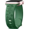 Mastten Cinturino di Natale Compatibile con Cinturino Apple Watch 42mm 44mm 45mm 49mm, Banda in Silicone Morbido per iWatch Series 9 SE 8 7 6 5 4 3 2 1, Cinturino con Incisione Natalizia, Verde