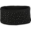 styleBREAKER Fascia per donna con strass e morbido interno in pile, fascia in maglia fine, headband caldo 04026003,Nero